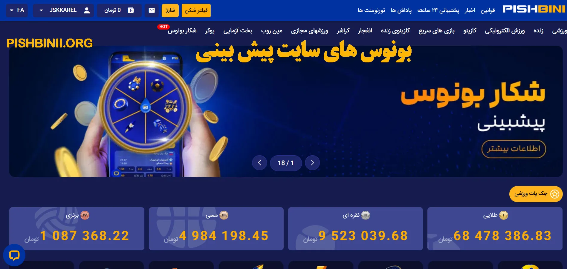 بونوس های سایت پیش بینی